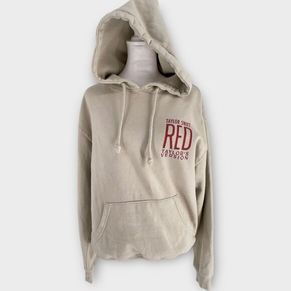 Taylor Swift RED TV Taylors Version Oversized Sweatshirt Beige Hoodie XS - Picture 11 of 11